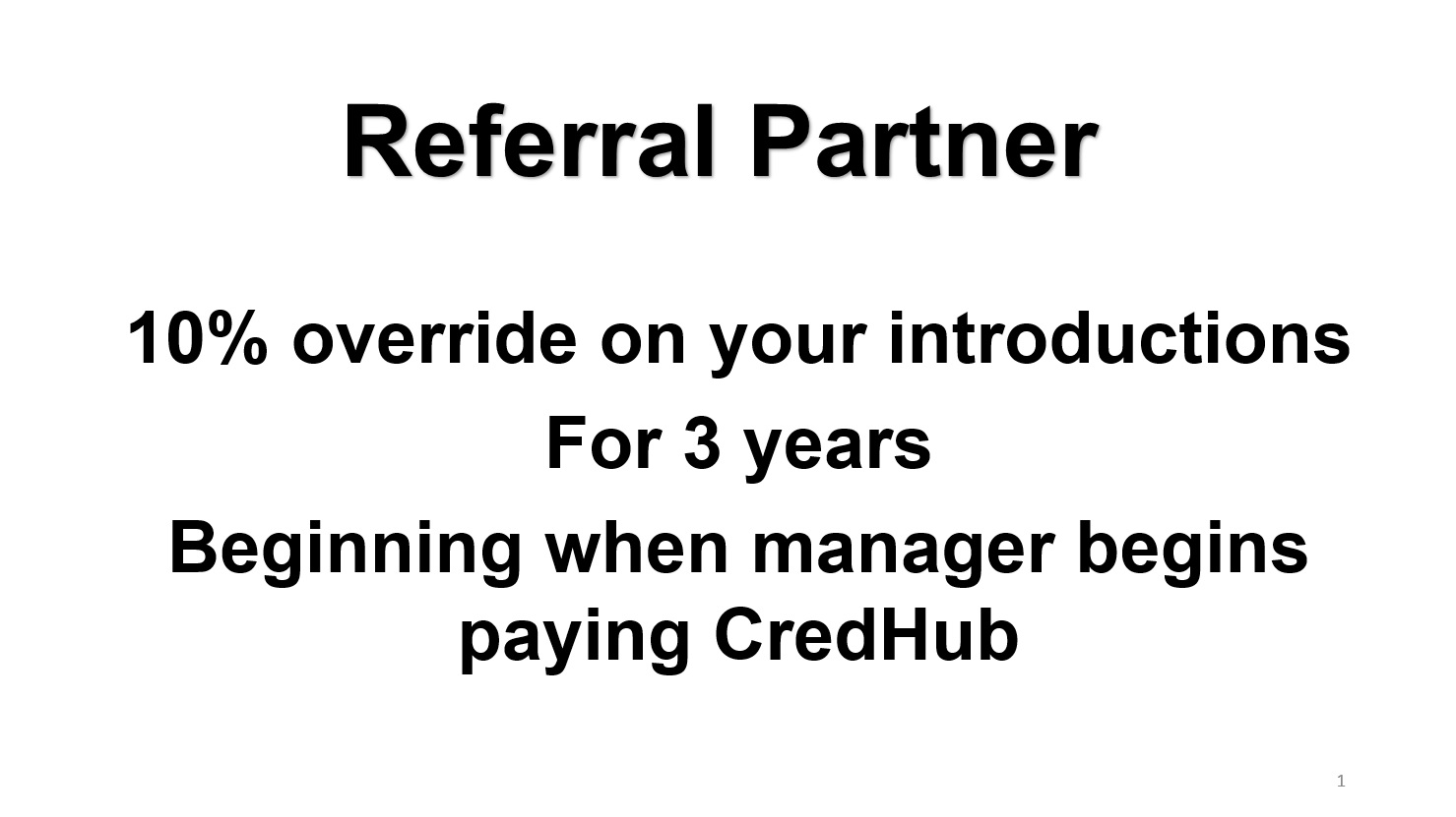 Referral Partner Program slide 1
